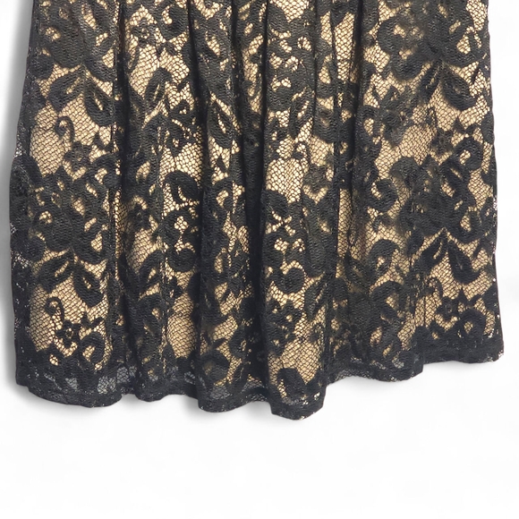 AUW Black and Tan Lace Mini Dress - Picture 6 of 7